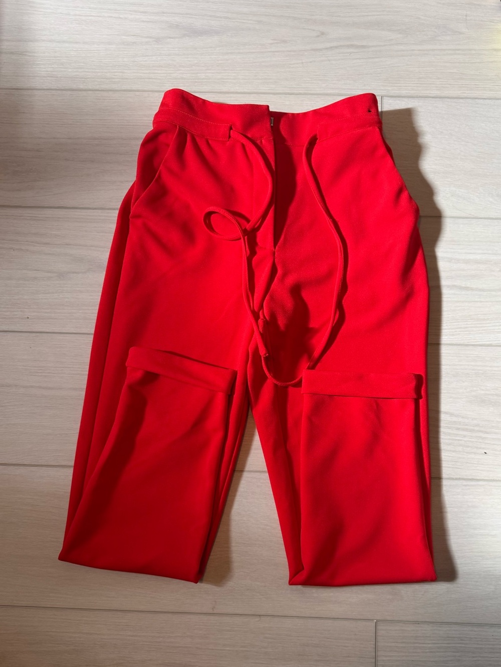 Red Drawstring Dress Pant Joggers